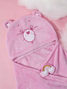 SHEIN X Care Bears Rainbow & Cartoon Embroidered Wearable Blanket - Pink - View 9