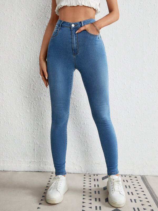 SHEIN Frenchy Jeans skinny tasca inclinata SHEIN ITALIA