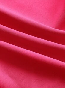 SHEIN Essnce 大碼肩上打結褶皺細節吊帶連體褲 - 西瓜粉 - 查看 4