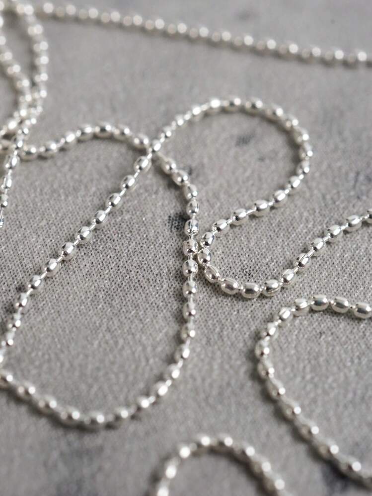 0.8毫米39.37英寸长指甲链珠饰品银链DIY艺术Y2K风格指甲装饰指甲用品指甲饰品指甲宝石 - 銀色 - 查看 6