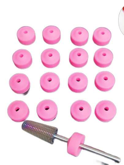 10pcs Nail Dust Protector 3/32" Shank Nail Drill Bits Anti-Dust Cover Caps For E-File Silicone Dust Stopper Pink Nail Tools,Nail Supplies,Nail Tools,Nail Art Tools,Back To School,Nails,Nail Tools For Press On Nails