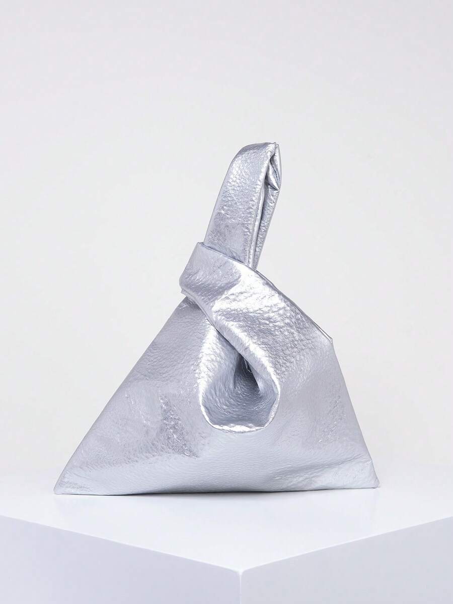 Túi xách cầm tay nhỏ tối giản màu trơn Valentine - Bạc - Xem 1