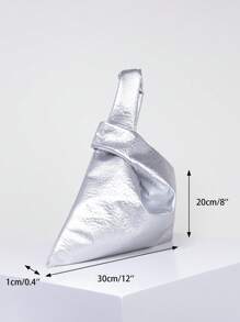 Túi xách cầm tay nhỏ tối giản màu trơn Valentine - Bạc - Xem 3