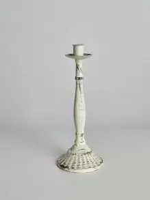 1入組鐵製燭台復古設計家用燭台 - 白色 - 查看 3