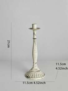 1入組鐵製燭台復古設計家用燭台 - 白色 - 查看 5