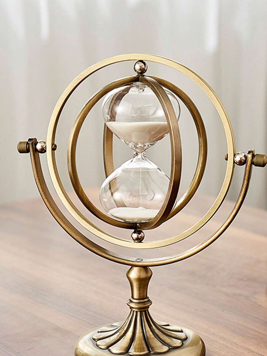1pc Globe Design Hourglass, Desktop Decoration Craft, For Home Decor