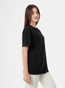 RueChic Teen Girls Slogan Graphic Tee - Black - View 7