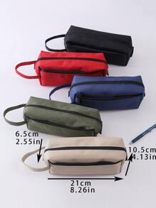 Túi bút chì trơn 1pc - màu đen - Xem 2