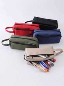 Túi bút chì trơn 1pc - màu đen - Xem 3