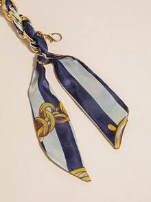 Skinny Scarf Decor Chain Strap For Bag - Blue - View 4