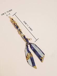 Skinny Scarf Decor Chain Strap For Bag - Blue - View 6