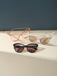 3 Cặp Kính Mát Nữ Thời Trang Mắt Mèo, Dành Cho Cuộc Sống Hàng Ngày - Nhiều màu - Xem 2