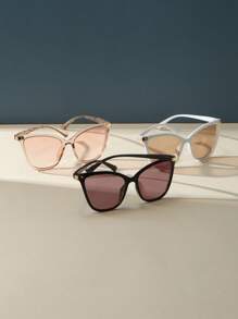 3 Cặp Kính Mát Nữ Thời Trang Mắt Mèo, Dành Cho Cuộc Sống Hàng Ngày - Nhiều màu - Xem 3