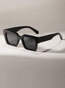 1 chiếc kính thời trang Halloween vuông Acrylic màu trắng cho nam, phụ kiện kính râm đi biển, kính râm cho kỳ nghỉ hè, ngoài trời, du lịch - màu đen - Xem 1