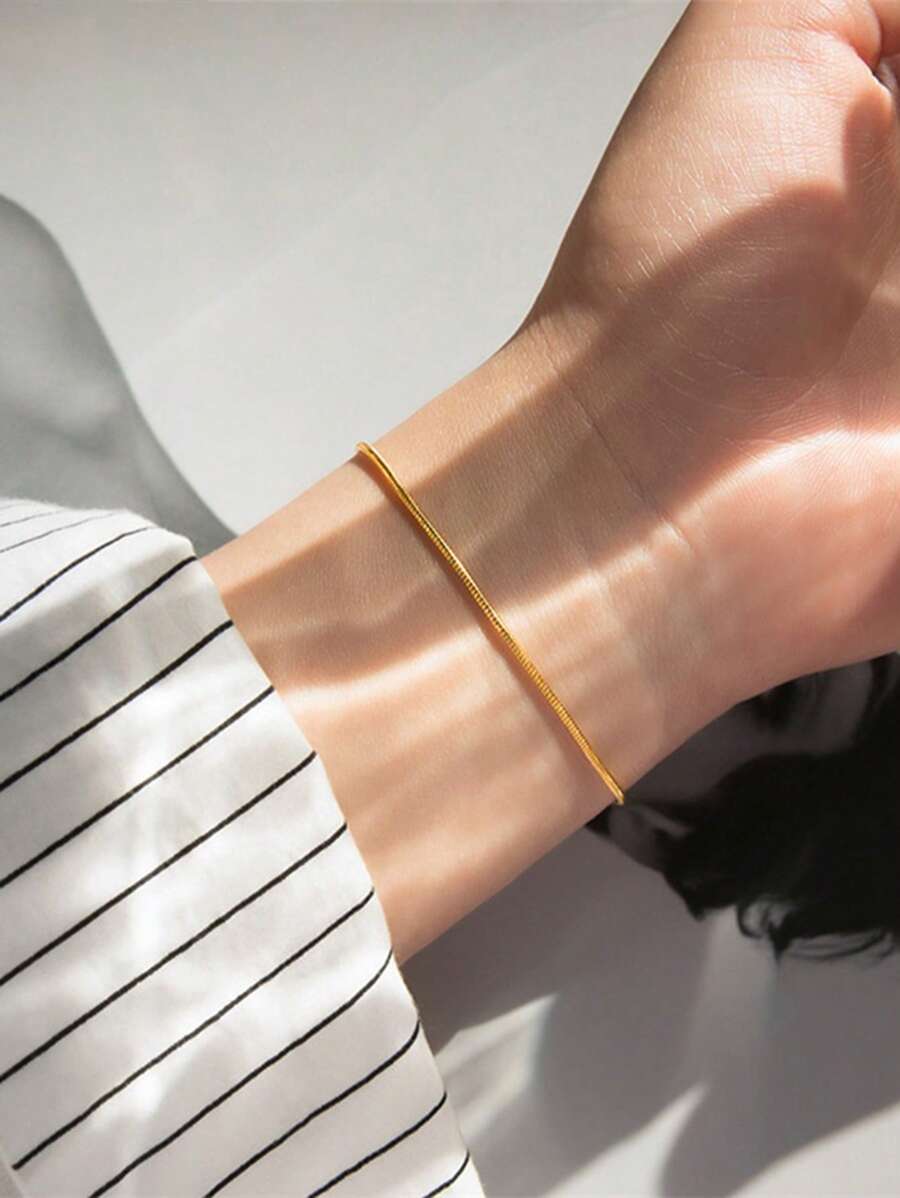 1 chiếc vòng tay đơn giản - Bạc - Xem 1