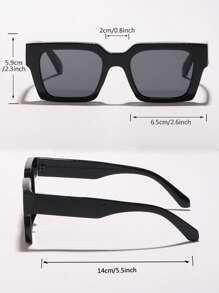 1 chiếc kính thời trang Halloween vuông Acrylic màu trắng cho nam, phụ kiện kính râm đi biển, kính râm cho kỳ nghỉ hè, ngoài trời, du lịch - màu đen - Xem 4