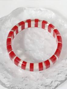 Two Tone Clear Bangle - Red - View 5
