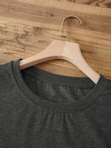 INAWLY Plus Dinosaur Print Tee Graphic Tees Women Tops - Dark Grey - View 4