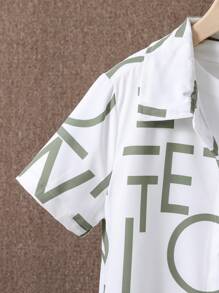 SHEIN Bộ hai mảnh Trai Túi Nút phía trước Lá thư Giải trí - Nhiều màu - Xem 6