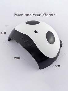 1pc Panda Design Nail Lamp, Cartoon Animal Design Professional Nail Art Accessory Tool For Manicure - Black and White - View 8