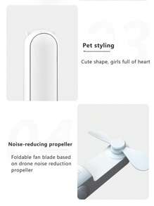 1 pieza Ventilador de mano blanco mini simple ABS portátil para verano - Blanco - Ver 5