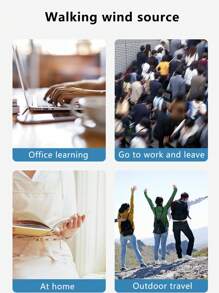 1 pieza Ventilador de mano blanco mini simple ABS portátil para verano - Blanco - Ver 9