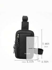 Túi đeo chéo nam tối giản Túi đeo ngực Halloween Giáng sinh Mùa đông Quà tặng Giáng sinh Túi đeo hông cho nam Túi đeo hông Túi đeo chéo cho nam - màu đen - Xem 2