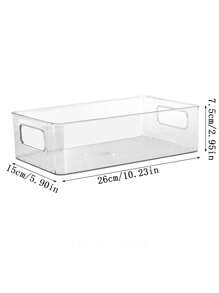 1pc Clear Stationery Storage Box - Clear - View 4