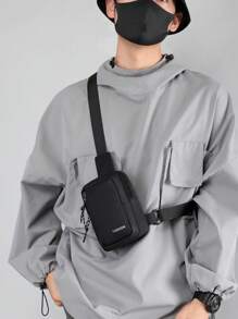 Túi đeo chéo nam tối giản Túi đeo ngực Halloween Giáng sinh Mùa đông Quà tặng Giáng sinh Túi đeo hông cho nam Túi đeo hông Túi đeo chéo cho nam - màu đen - Xem 3