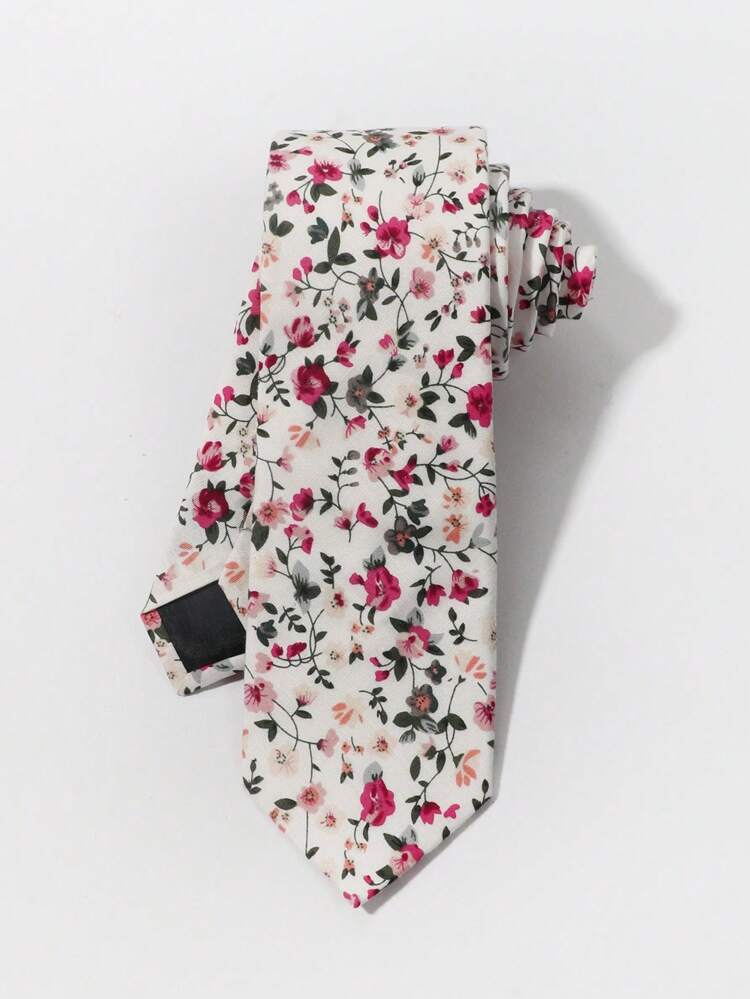 1pc Men Floral Print Tie Vintage Elegant Tie For Decoration For Men Gifts Work Valentine's Day Valentines