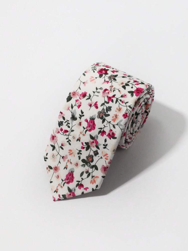 1pc Men Floral Print Tie Vintage Elegant Tie For Decoration For Men Gifts Work Valentine's Day Valentines