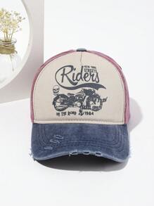 1入組男士新款多色塗鴉圖案拼貼帽子適用於日常,戶外,卡車司機 - 彩色 - 查看 2