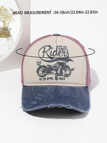 1入組男士新款多色塗鴉圖案拼貼帽子適用於日常,戶外,卡車司機 - 彩色 - 查看 4