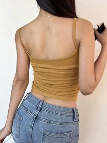 DAZY Áo khoác và áo lót dành cho xe tăng nữ màu trơn Giải trí - Màu vàng - Xem 2