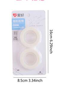 2rolls Solid Clear Adhesive Tape, Simple Multi-purpose Tape For Office, School, Home - White - View 2