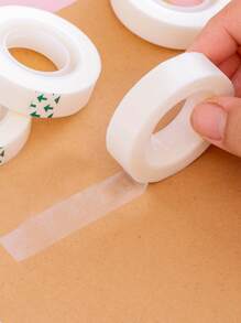 2rolls Solid Clear Adhesive Tape, Simple Multi-purpose Tape For Office, School, Home - White - View 5
