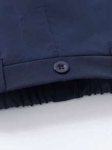 SHEIN 年輕男孩翻蓋口帶側邊口袋的貨物褲 - 藏蓝色 - 查看 3