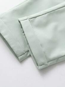 SHEIN Toddler Boys Solid Straight Leg Trousers - Mint Green - View 3