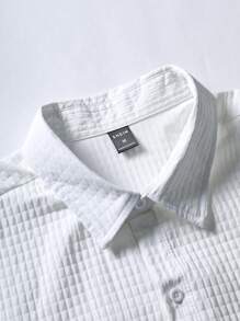 Manfinity Mode Hombres Abrigo unicolor con botón - Blanco - Ver 4