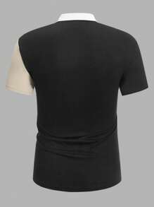 GENTILAND Men Colourblock Letter Patched Detail Polo Shirt - Multicolor - View 2