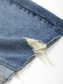 DAZY Ripped Split Hem Denim Skirt