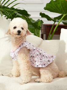 Designs by Breann 1入組花朵印花寵物連衣裙適用於狗狗和貓適合夏天 - 彩色 - 查看 1