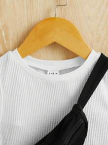 SHEIN Baby Boy Solid Tank Top & Shorts & Bag