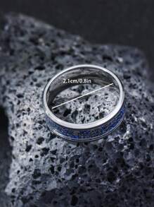 1 chiếc nhẫn thời trang bằng thép không gỉ Gear chi tiết cho nam giới để trang trí hàng ngày - Bạc - Xem 4