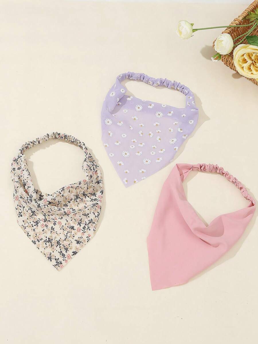 3pcs Girls' Flower Daisy Headbands - Multicolor - View 1