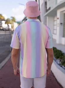 Manfinity Homme Men Ombre Button Up Shirt Without Tee - Multicolor - View 2