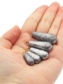 GOTURE 10pcs Fishing Sinker With Loop And Droplet Type Sinker, Suitable For Bottom Fishing With Sinker, Used For Sea Bass, Seawater And Freshwater Fishing Gear