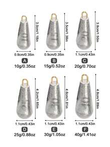 GOTURE 10pcs Fishing Sinker With Loop And Droplet Type Sinker, Suitable For Bottom Fishing With Sinker, Used For Sea Bass, Seawater And Freshwater Fishing Gear