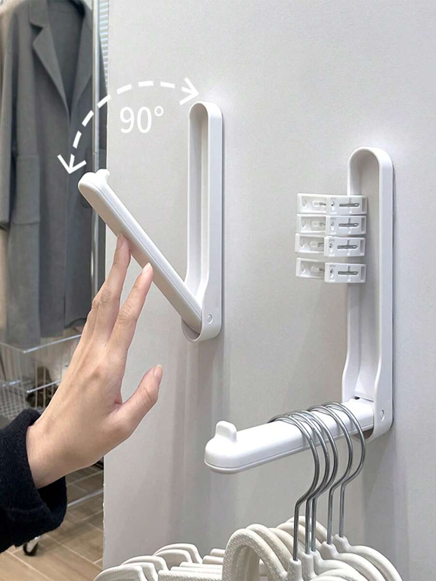 1 pieza Estante de almacenamiento para colgar ropa multifuncional - Blanco - Ver 1