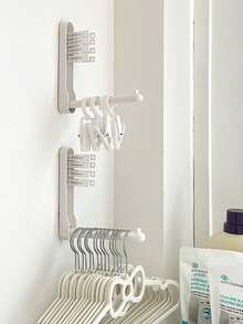 1 pieza Estante de almacenamiento para colgar ropa multifuncional - Blanco - Ver 7